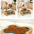 Load image into Gallery viewer, Elevated Ceramic Dog Bowl with Wooden Stand – Paws & Feast