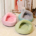 Load image into Gallery viewer, Chequered 2in1 Cat Cave Bed