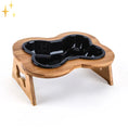 Load image into Gallery viewer, Elevated Ceramic Dog Bowl with Wooden Stand – Paws & Feast