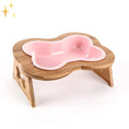 Load image into Gallery viewer, Elevated Ceramic Dog Bowl with Wooden Stand – Paws & Feast