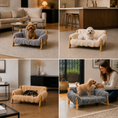 Load image into Gallery viewer, Luxury Elevated Solid Wood Dog Couch Bed
