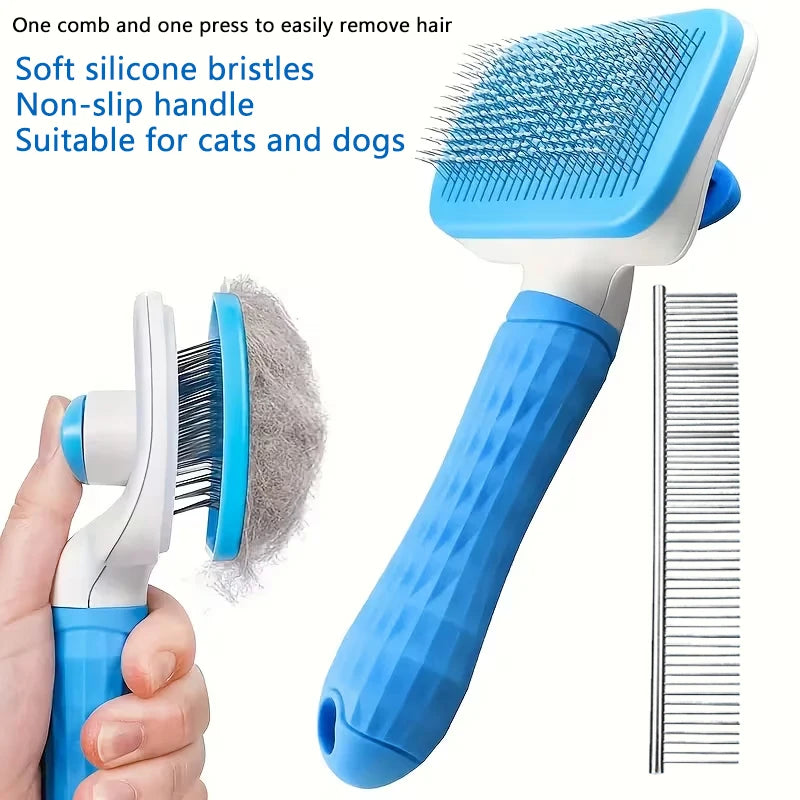 Pet Comb Set for Dogs - Detangling Comb & Undercoat Rake - Beauty Brush Suitable for Small to Large Dog Breeds