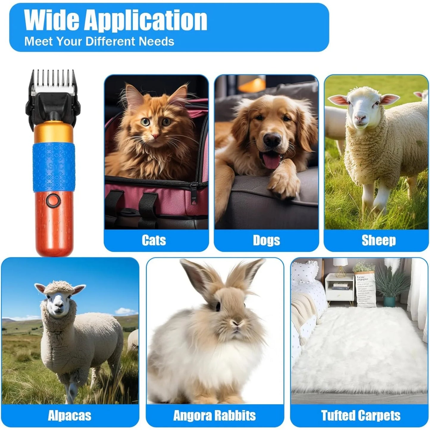 200W Electric Pet Clippers Low Noise/Trimmer for Grooming Hair Clipper for Dogs Cats Pets