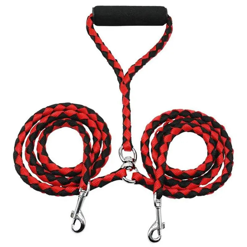 Pet Double Leash 2 Way Couplers Dog Leash Rope Elastic Extended Pet Leash