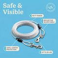 Load image into Gallery viewer, Hot Selling Reflective Vinyl Tie Out Cable for Dogs 40 ft Heavy Duty Outdoor Pet Safety Leash