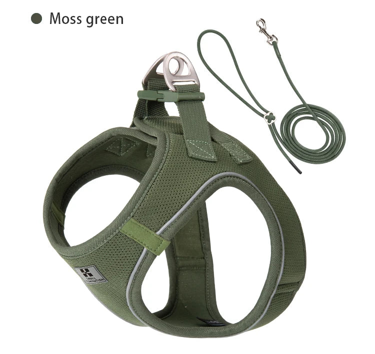 Dog Harness Leash Set for Small Medium Dog - Adjustable Reflective