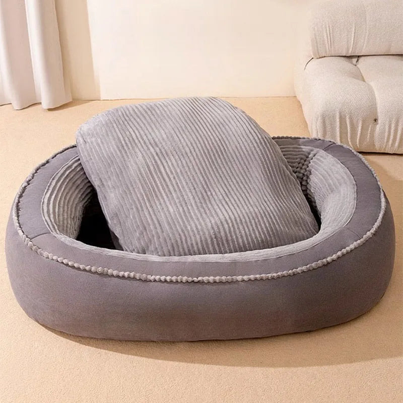 Pet Bed Comfortable Donut Round Dog Kennel Soft Washable Dog Cat Cushion