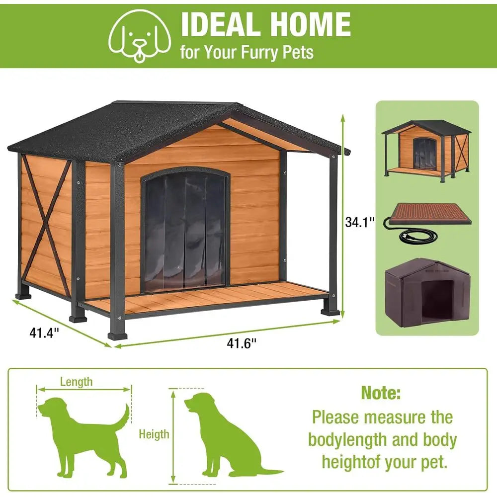 Extra Large Heated Dog House for Outside