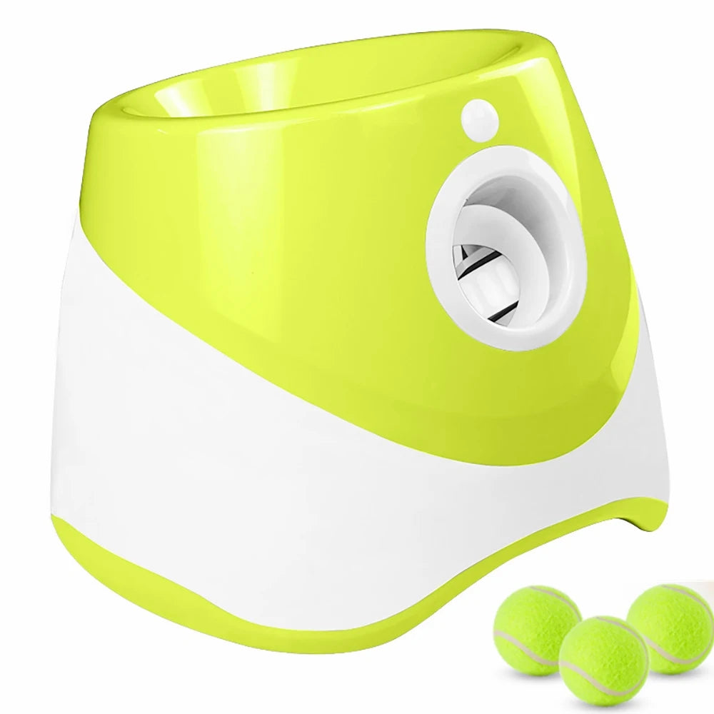 Automatic Tennis Launcher Pet Ball Throw Device 3/6/9m Section + 3 Balls Dog Training