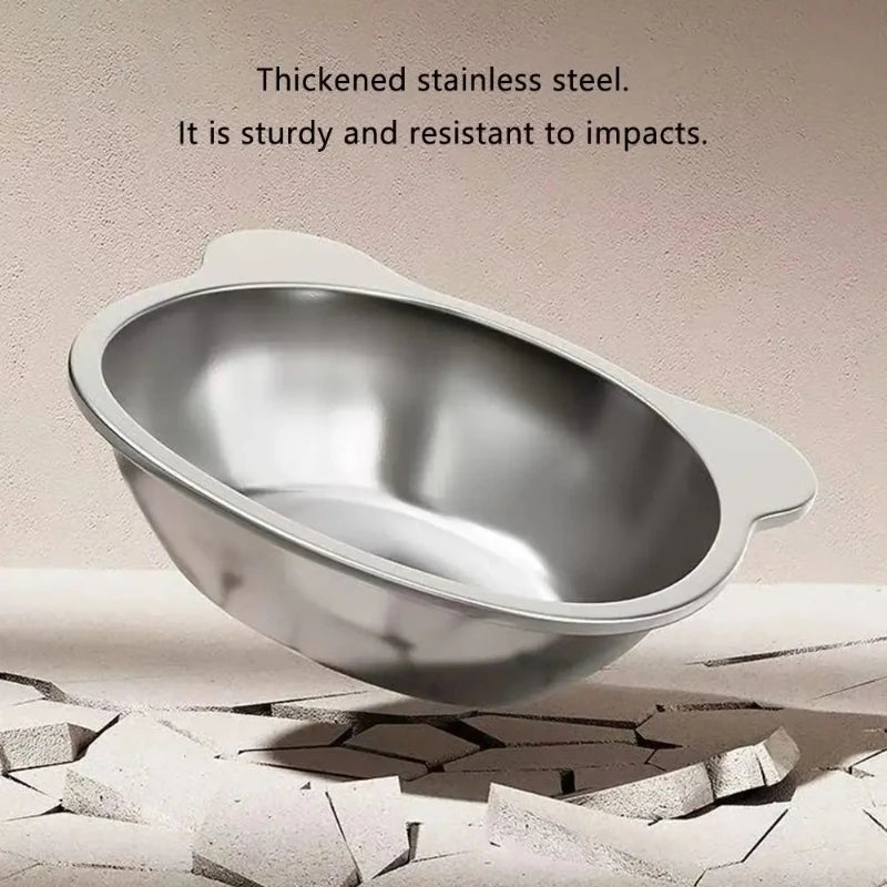 304 Stainless Steel Raised Cat Bowl with 15° Elevated Design Tilted Neck Guard