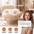 Load image into Gallery viewer, Luxury Elevated Wooden Flower Pet Bed with Plush Cushion