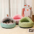Load image into Gallery viewer, Chequered 2in1 Cat Cave Bed
