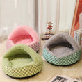 Load image into Gallery viewer, Chequered 2in1 Cat Cave Bed

