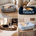 Load image into Gallery viewer, Personalized Fluffy Cloud Dog Bed with Soft Bolsters
