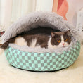 Load image into Gallery viewer, Chequered 2in1 Cat Cave Bed
