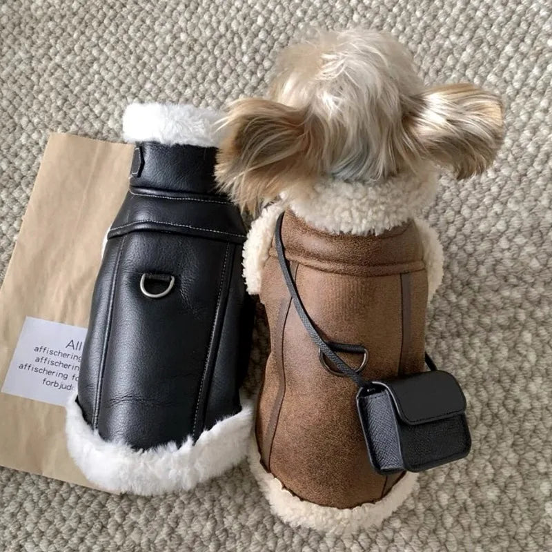 Pet Padded-Vest, Solid-Color Dog Jacket with Traction Buckle