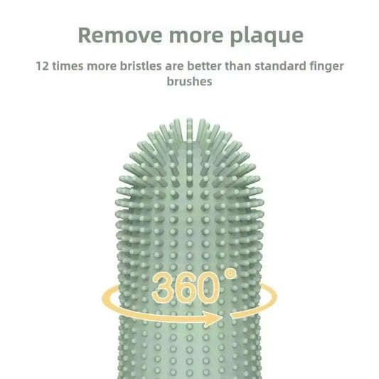 Dog Toothbrush, 360° Cleaning Finger Toothbrush for Dogs, Food Grade Silicone Dog Finger Toothbrush for Dogs & Cats Dental Care