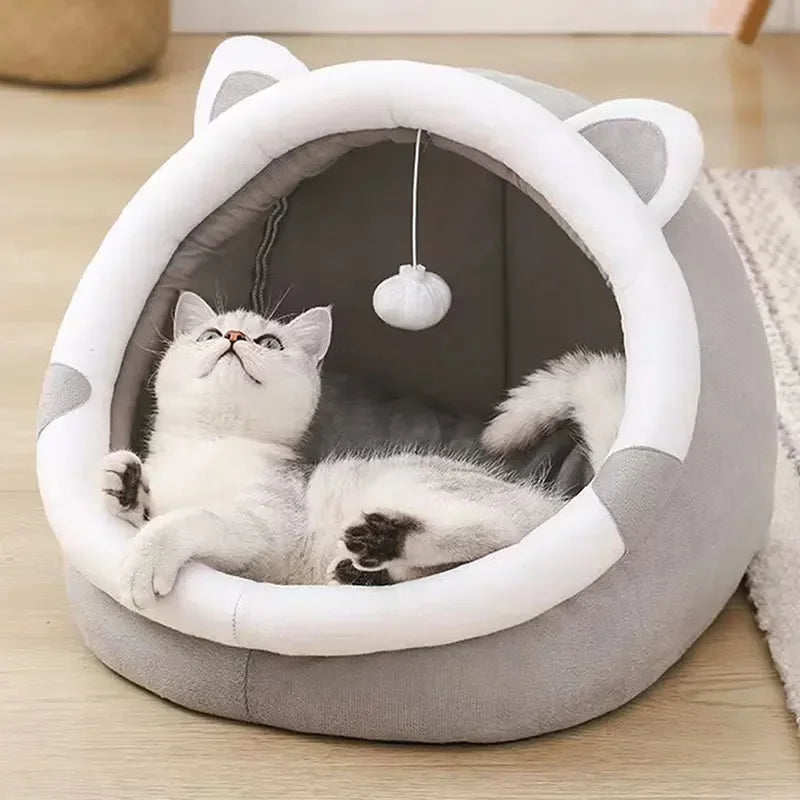 Cute Cat Bed for Indoor Small and Large Cats Dog Tent Soft Pet Kitten Houses Cozy Puppy Cushion