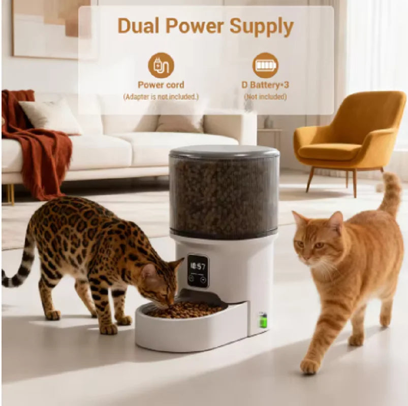 4L WiFi  Automatic Pet Feeder Programmable  Automatic Pet Feeder for Small Dogs Cats, Up to 6 Meals Daily, Timer/Portion Control
