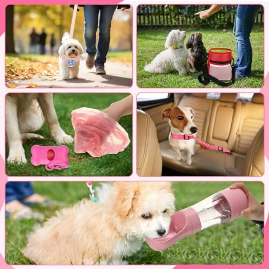 50 Pcs Puppy Supplies Starter Kit for Small Dogs Puppy Essentials Includes Leash, Bowls, Teeth Brushes, Water Bottle, and More