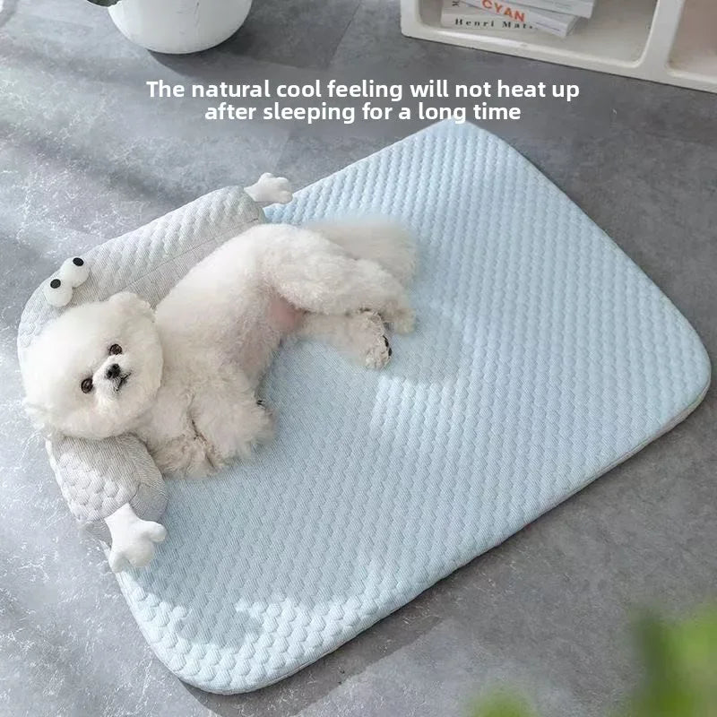 Breathable and non-stuffy dog bed, universal summer sponge dog bed, dog mat for heatstroke prevention, moisture absorption, deta