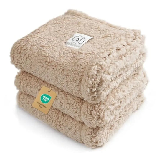 3 Calming Blankets Fluffy Premium Fleece Pet Blanket Soft Sherpa Throw for Small Pets 23"x16"