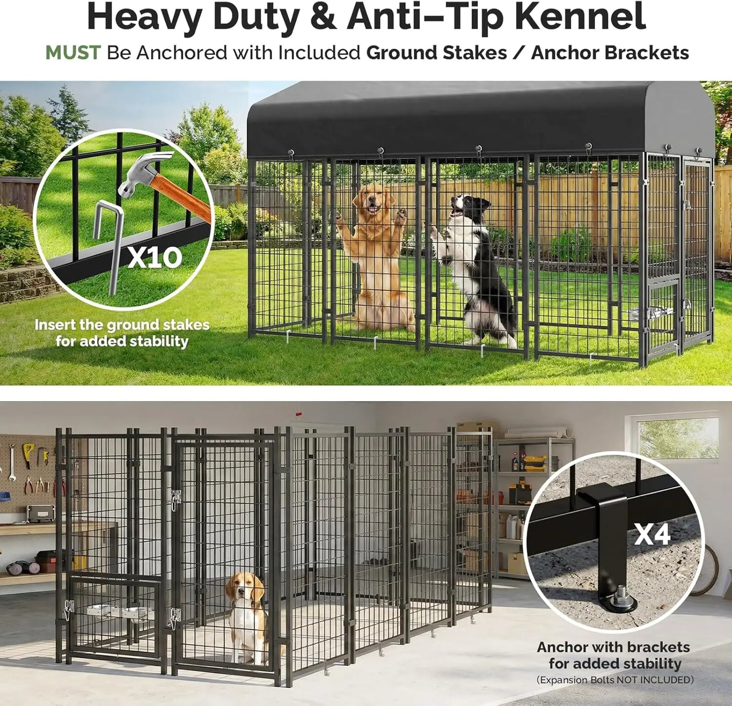 Dog Kennel Outdoor with Roof 8x4x6*