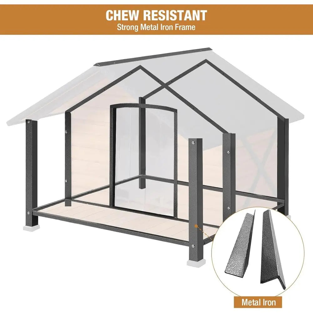 Dog House Outdoor & Indoor, Dog Kennel or Winter, Insulated Puppy Shelter or Small & Medium & Large Dogs,Unique All-Around Iron