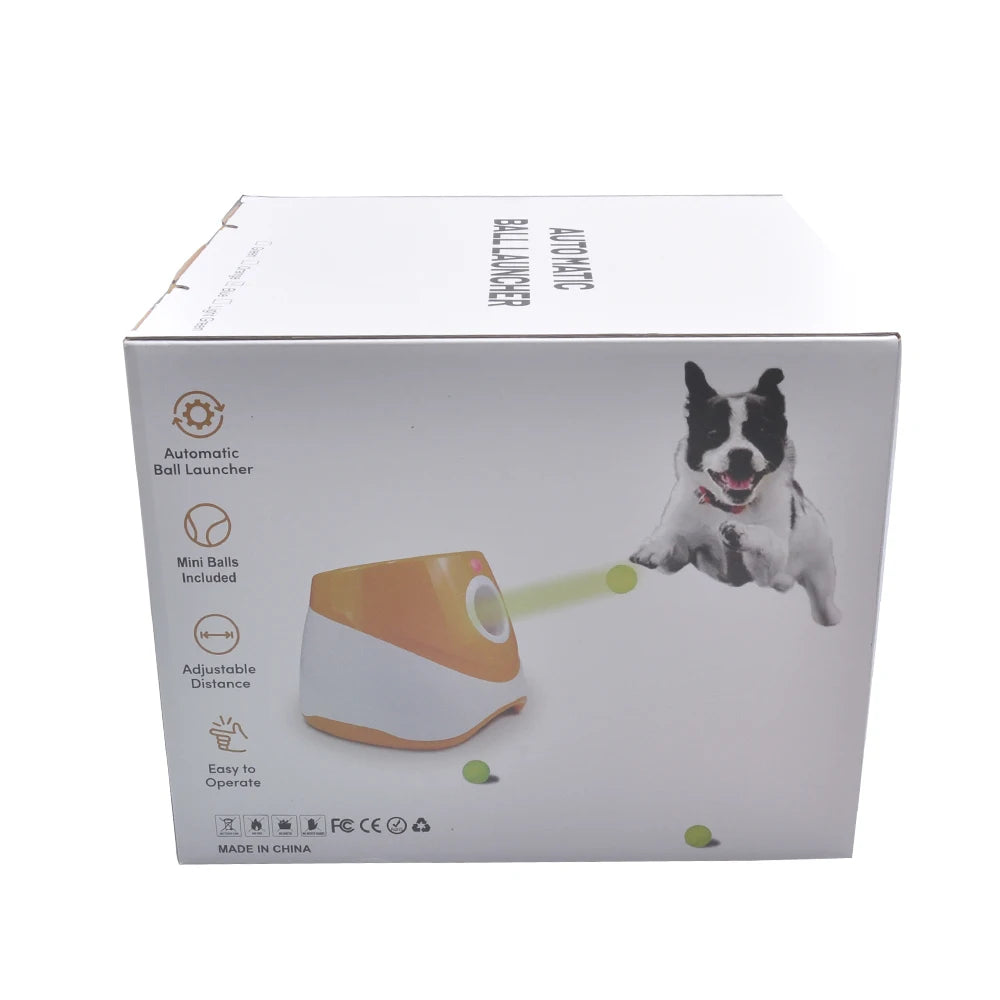Automatic Tennis Launcher Pet Ball Throw Device 3/6/9m Section + 3 Balls Dog Training