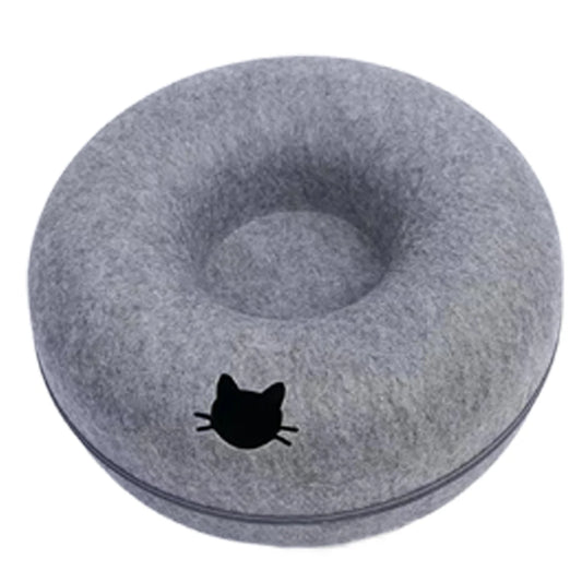 Donut Cat Bed Interactive Tunnel Pet Felt Indoor Toys Cats House Kitten Training Toy Cat Kennel Cat Accessories