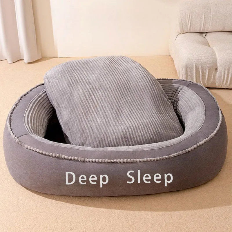 Pet Bed Comfortable Donut Round Dog Kennel Soft Washable Dog Cat Cushion