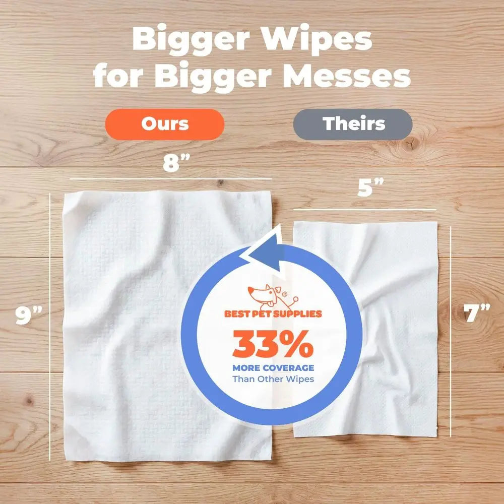 100 Count Dog Wipes: Large Size for Cleaning, Deodorizing, and Gentle Care with Lavender & Vitamin E