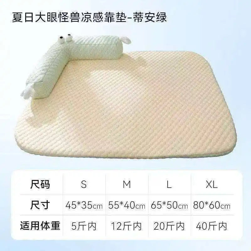 Dog Mats All Season Cool Ice Silk Pet Bed Washable Non Slip Breathable Mat for Dogs Cats Indoor Home Daily Use Cozy Soft Pet Bed