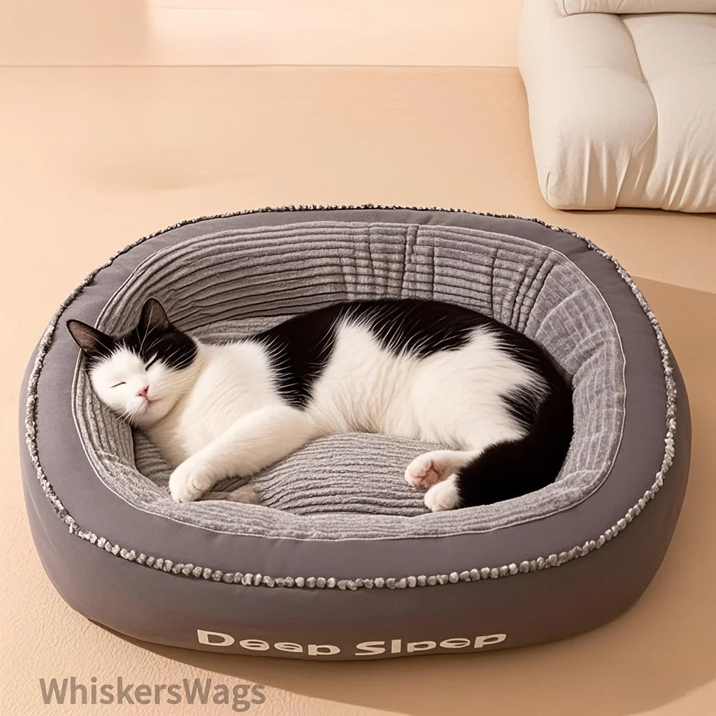 Pet Bed Comfortable Donut Round Dog Kennel Soft Washable Dog Cat Cushion