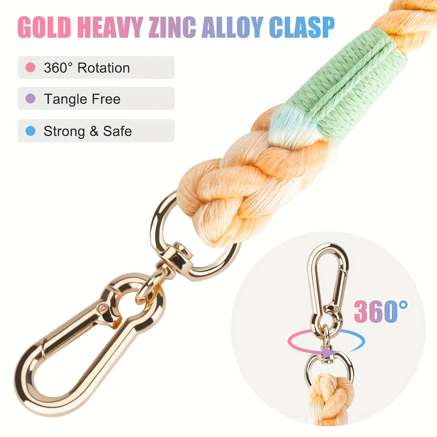 Colored Dog Leash Strong & Stylish Braided Rope Dog Leash - Perfect for Small, Medium & Large Dogs! Christmas Gift Pet Leashes