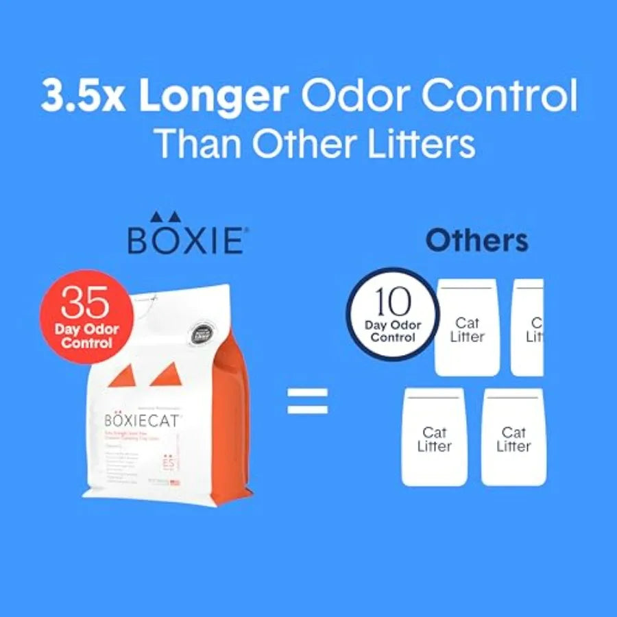 Boxie® 35 Day Odor Control Clumping Clay Cat and Kitty Litter, 99.9% Dust-Free,
