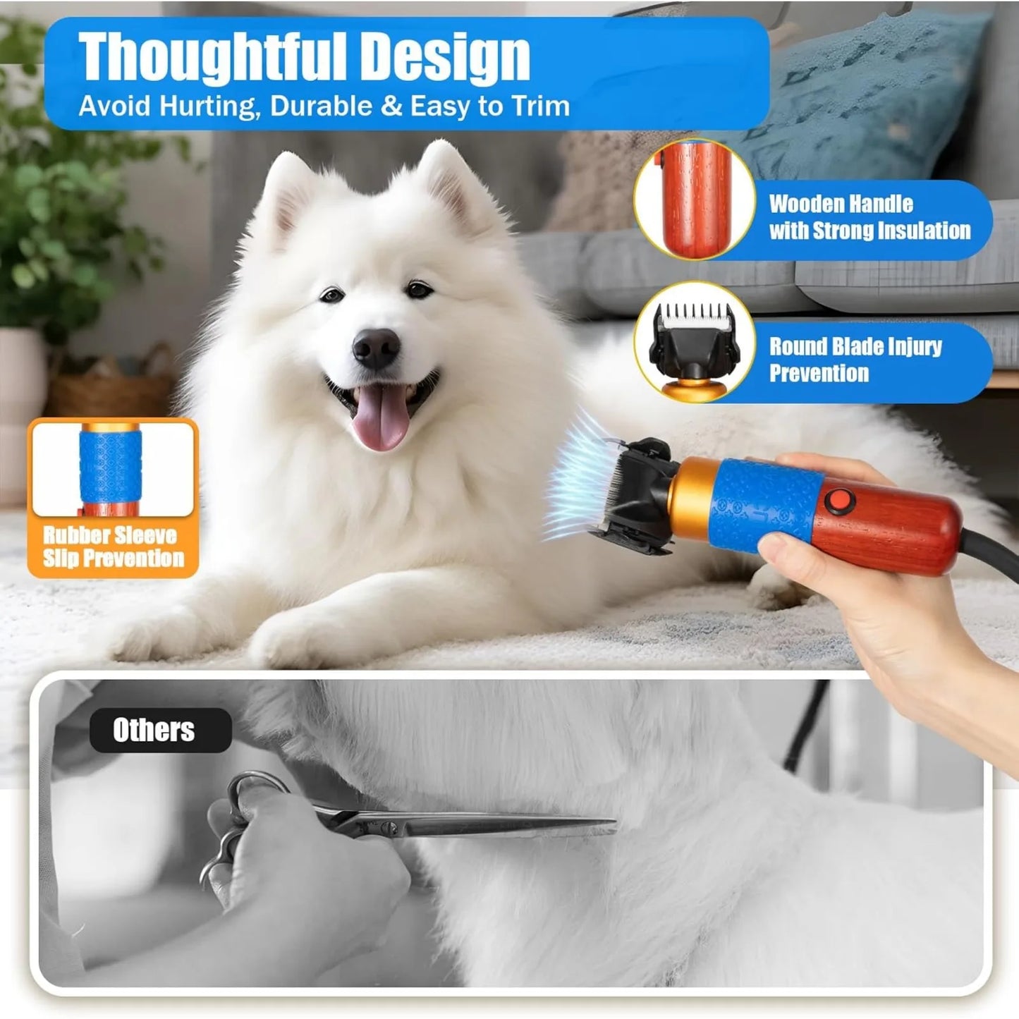 200W Electric Pet Clippers Low Noise/Trimmer for Grooming Hair Clipper for Dogs Cats Pets