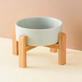 Load image into Gallery viewer, 1800ml Big Dogs Bowl Double Ceramic Elevated Pet Food Water
