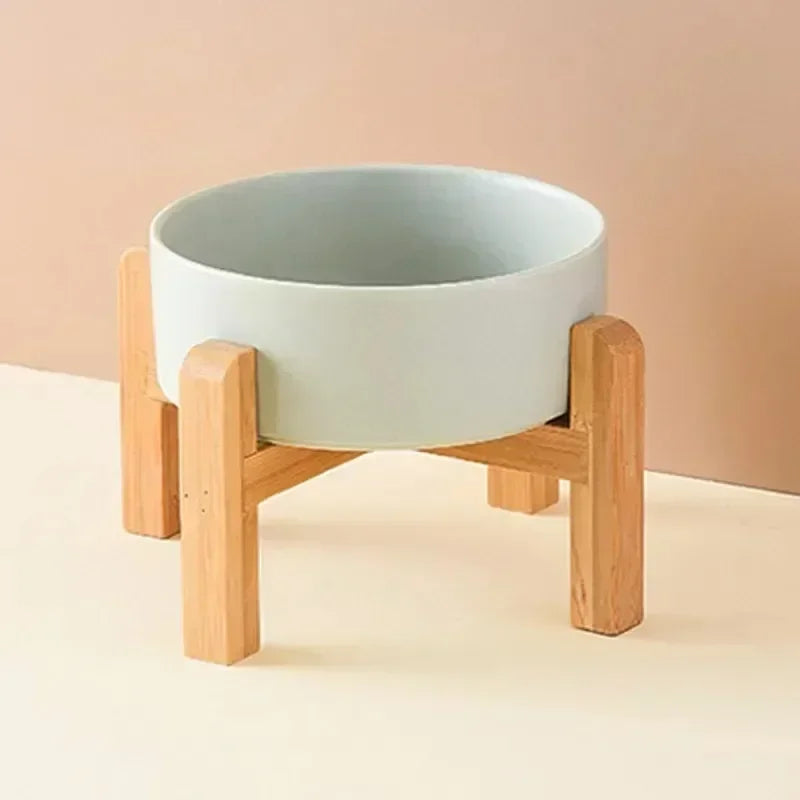 1800ml Big Dogs Bowl Double Ceramic Elevated Pet Food Water