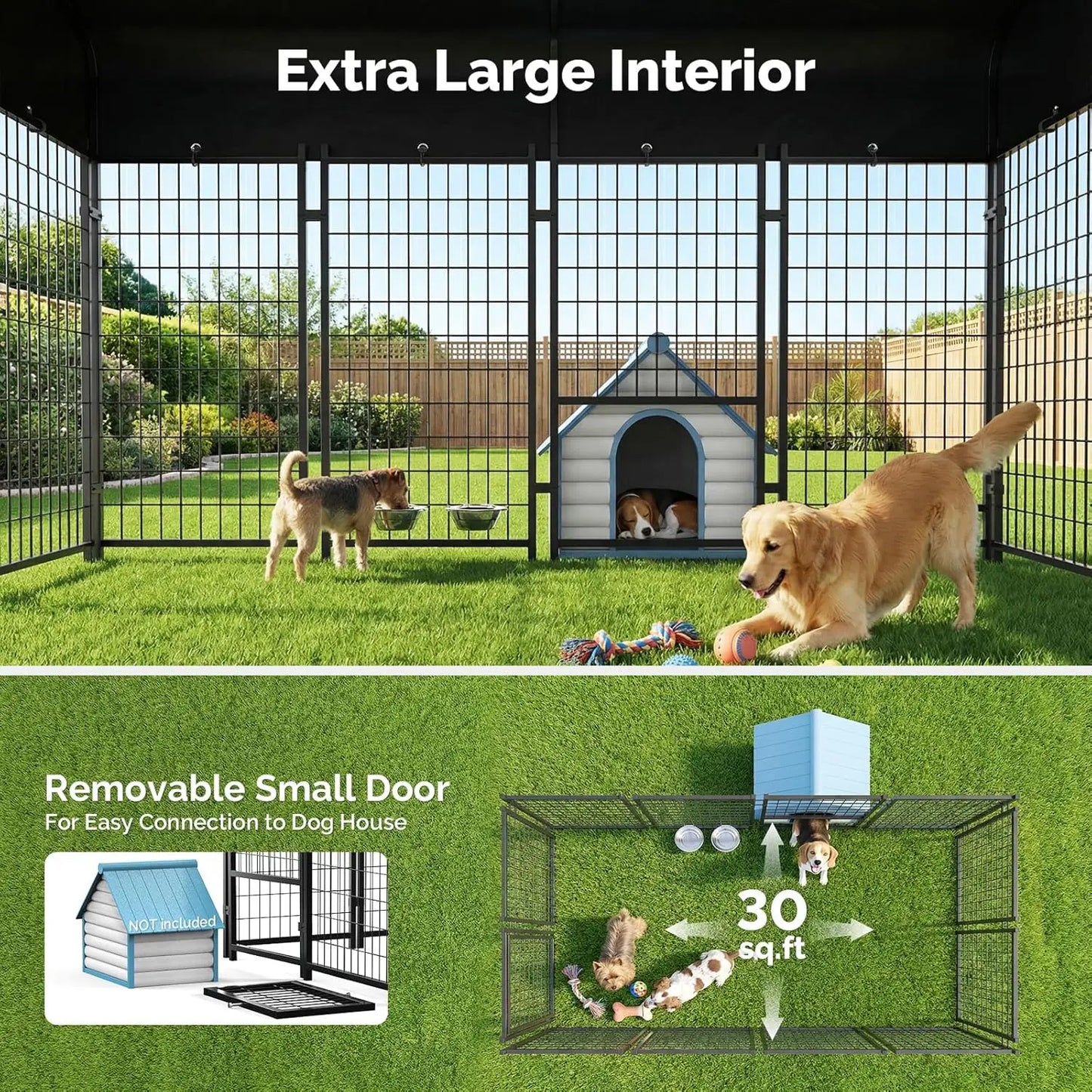 Dog Kennel Outdoor with Roof 8x4x6*