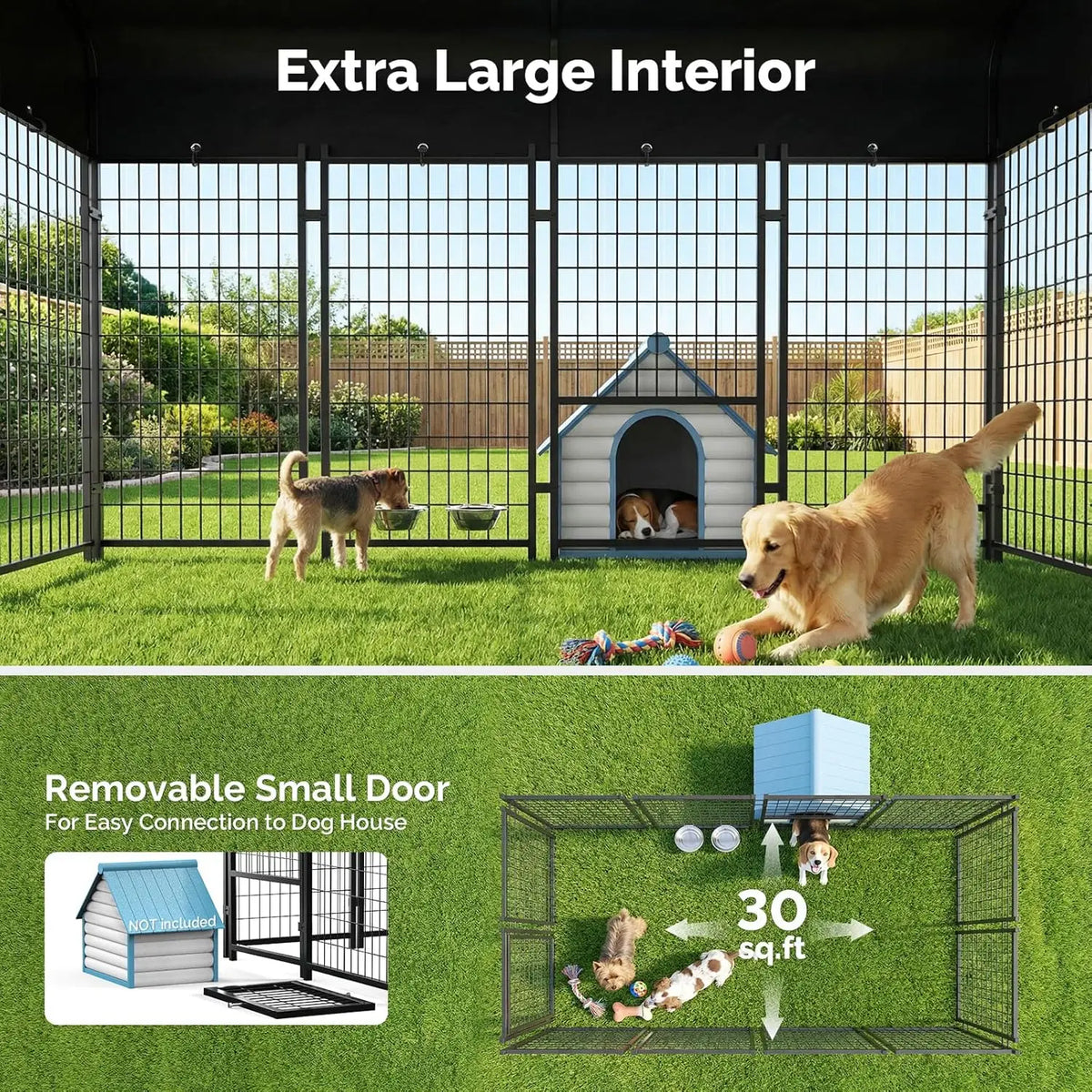 Dog Kennel Outdoor with Roof 8x4x6*