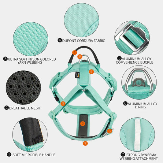 SMALL COMBINATION Pet Harness No Pull Nylon Reflective Dog Harness Adjustable Comfortable Control Walking Running  accessories