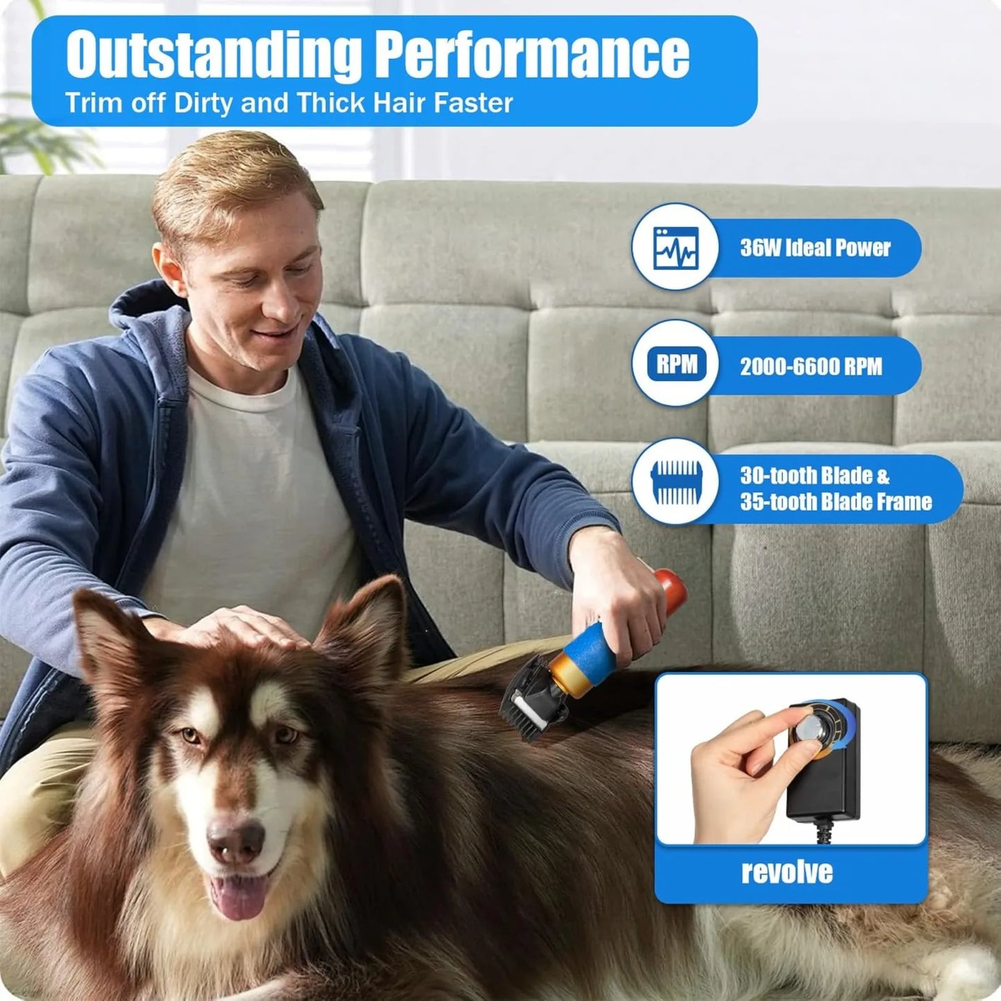 200W Electric Pet Clippers Low Noise/Trimmer for Grooming Hair Clipper for Dogs Cats Pets
