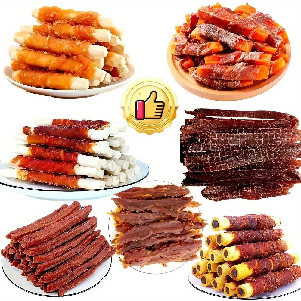Mixed Flavors Chicken Jerky Duck Jerky Easy to Digest Long-Lasting Dog Chews