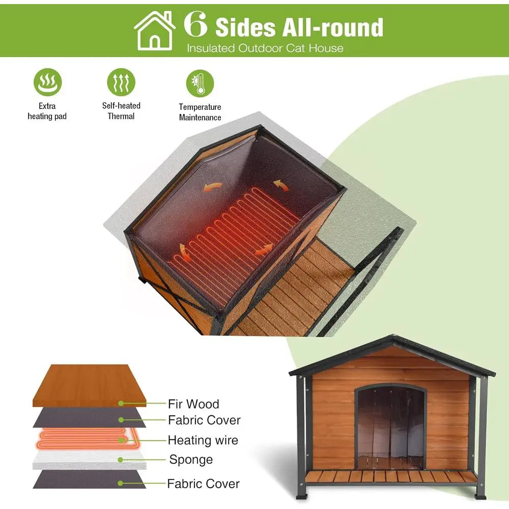 Extra Large Heated Dog House for Outside