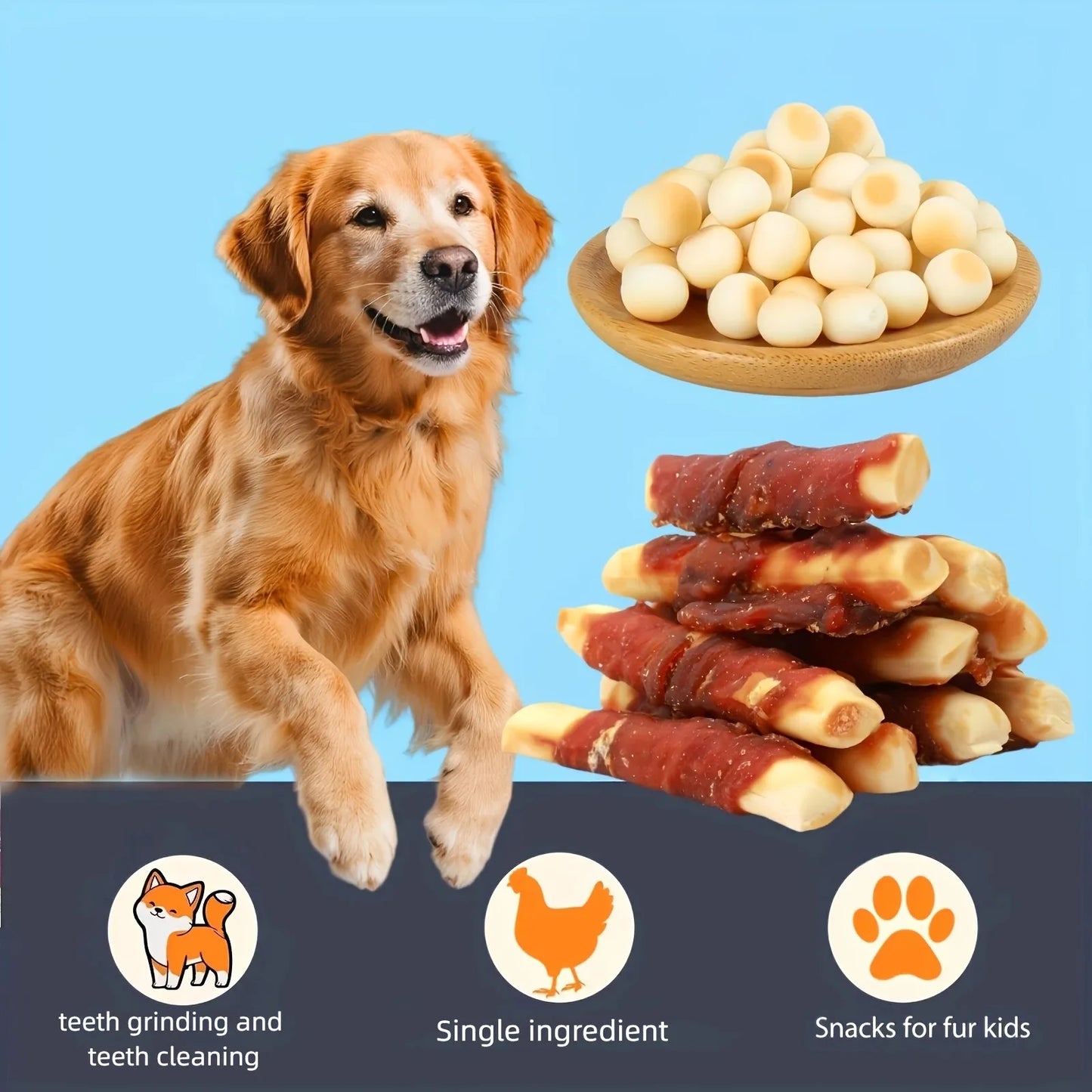 Mixed Flavors Chicken Jerky Duck Jerky Easy to Digest Long-Lasting Dog Chews