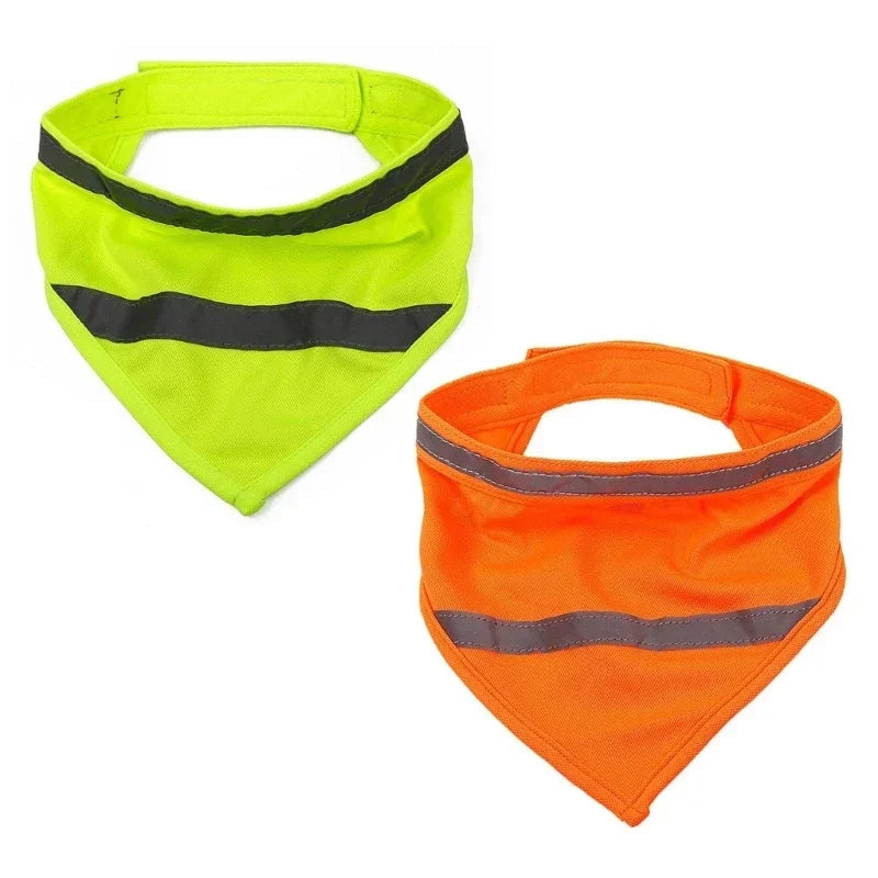 Dog Bright Polyester Pet Towel Scarf Bandanas Reflective Bib Color Triangular