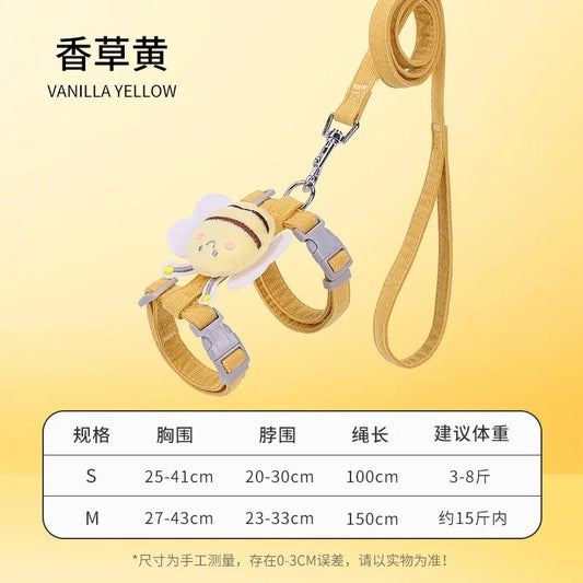 Premium Cat Harness Collar& Little Bee Pet Leash Set Perfect Outdoor Small Dog Vest Pet Supplies Kitten Accessories Puppy Stuff