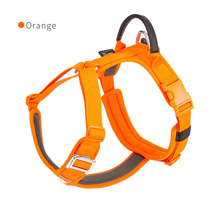 Adjustable Explosion-proof  on Dog Pet Harness Outdoor Adventure Reflective Dog Halter Protective Nylon Walking Dog Harness Vest