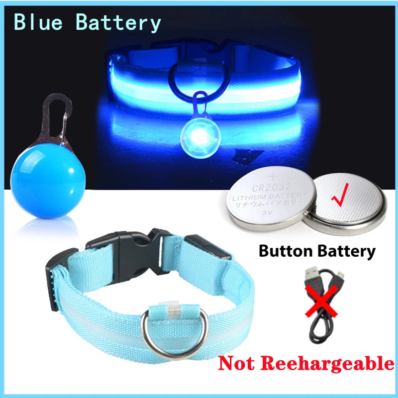 USB Charging Glowing Dog Collar With Pendant